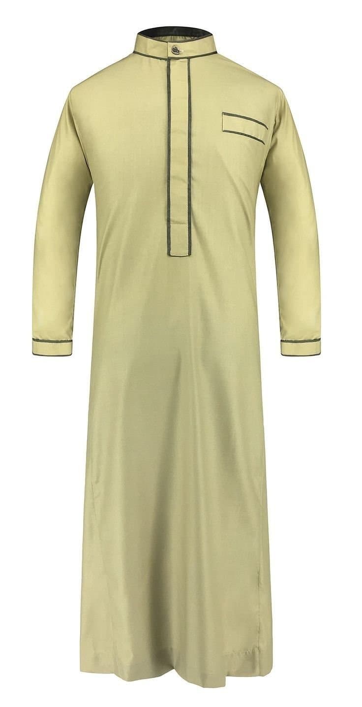 Kaftan Homme Bazin — Kaki Doré